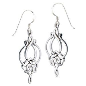 925 Sterling Silver Celtic Drop Earrings